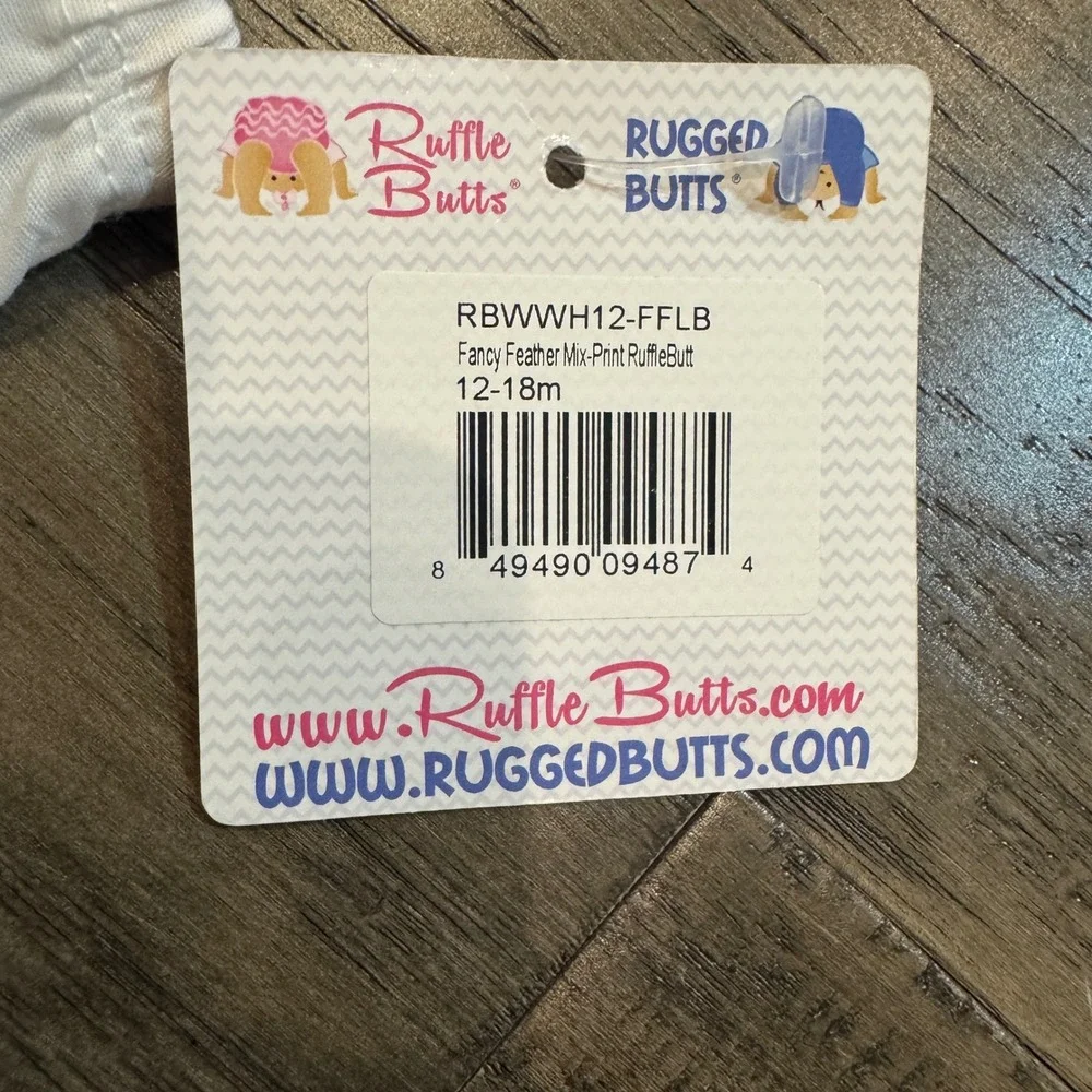 NWT RuffleButts Bloomer Diaper Cover 12-18 Mo‎ Pink Bow Tropical Floral Ruffles